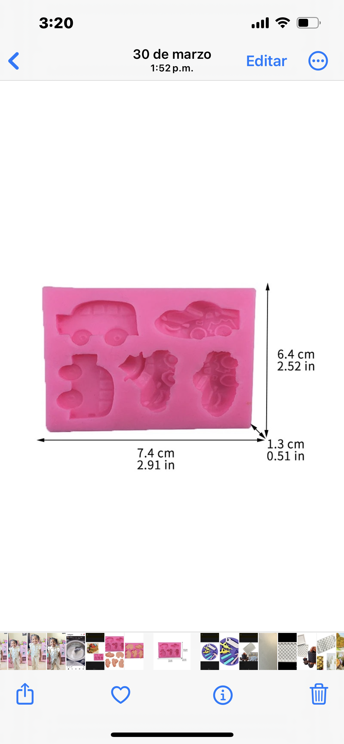 Molde de Silicón Carros Cars