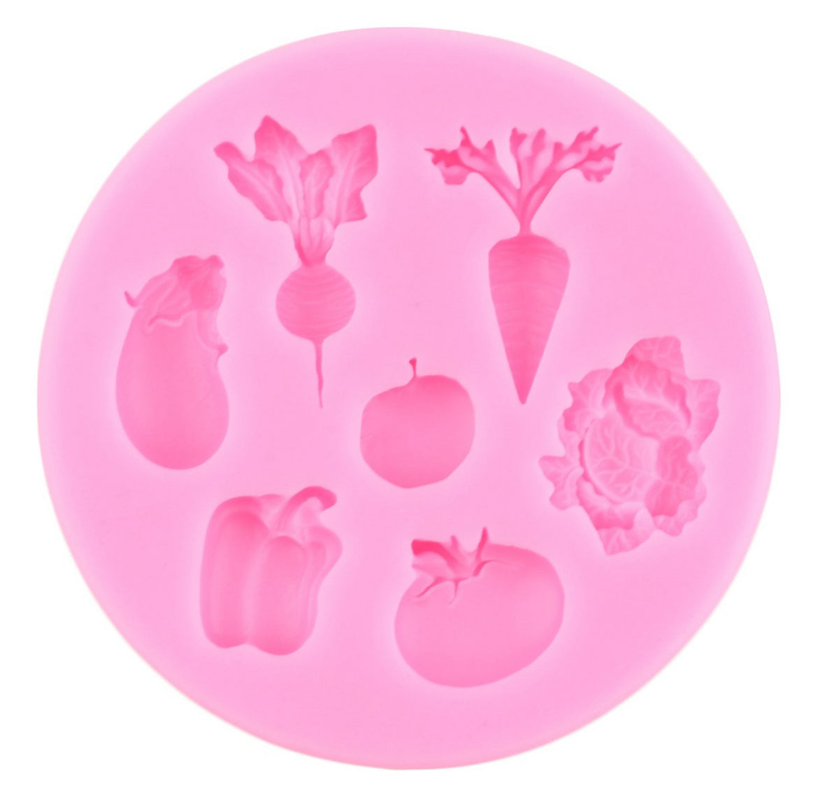 MOLDE DE SILICÓN FRUTAS Y VEGETALES 4 PIEZAS