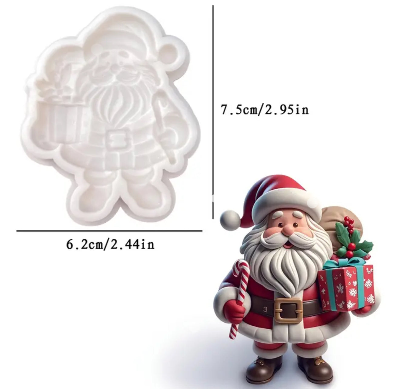 MOLDE DE SILICÓN SANTA CLAUS CON REGALO