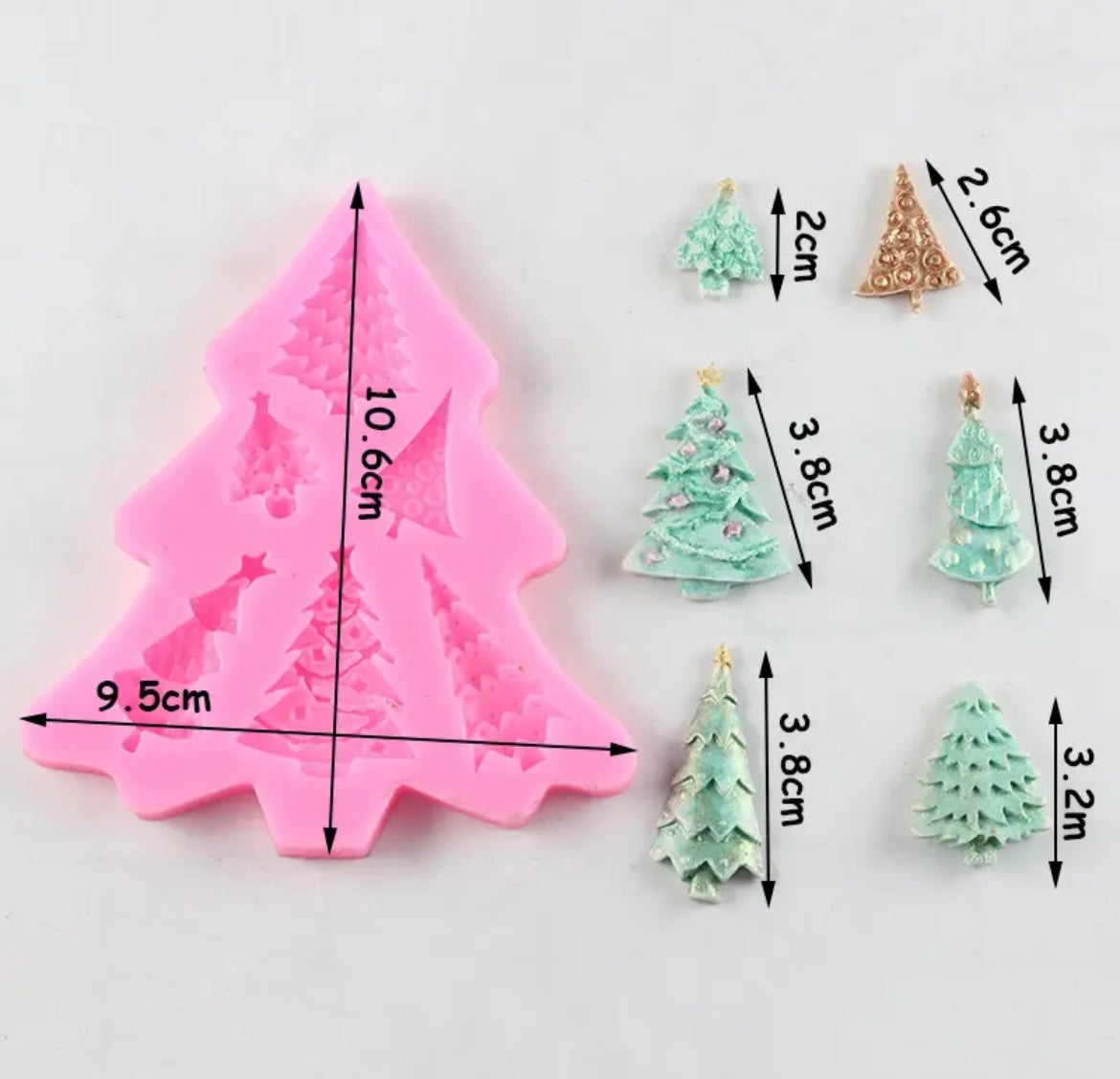 MOLDE DE SILICÓN ÁRBOL DE NAVIDAD VARIOS DISEÑOS