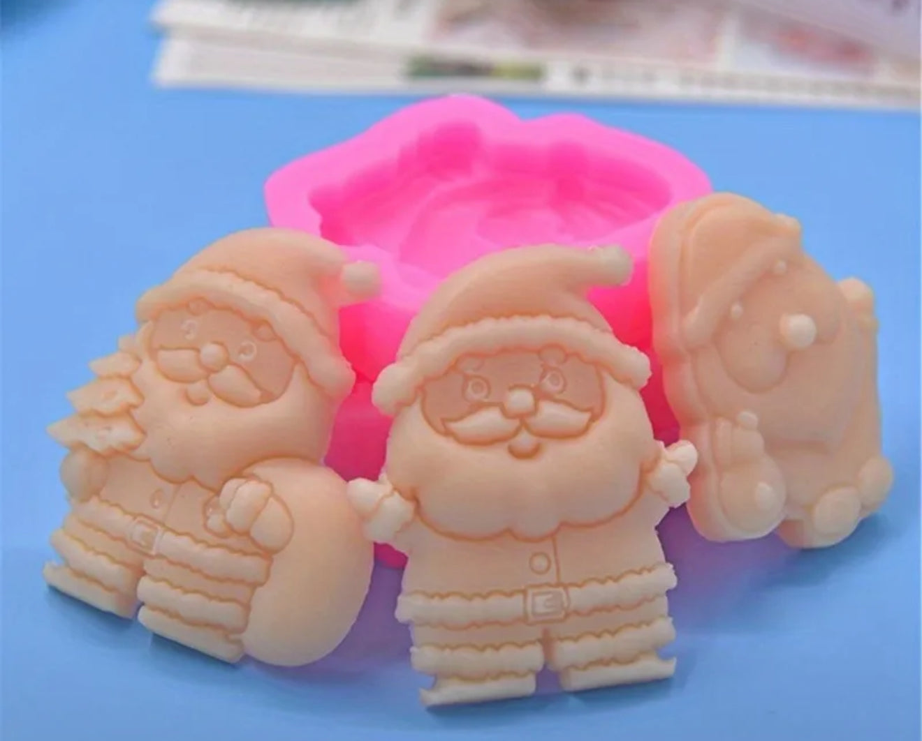 MOLDE DE SILICÓN SANTA CLAUS 3 PZAS NAVIDAD