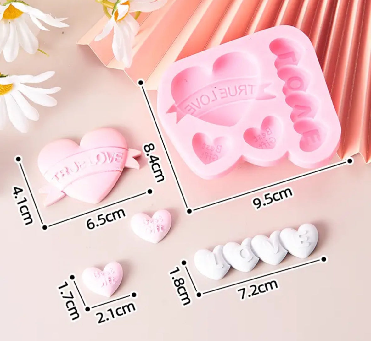 Molde de Silicón Corazón Love Amor San Valentín