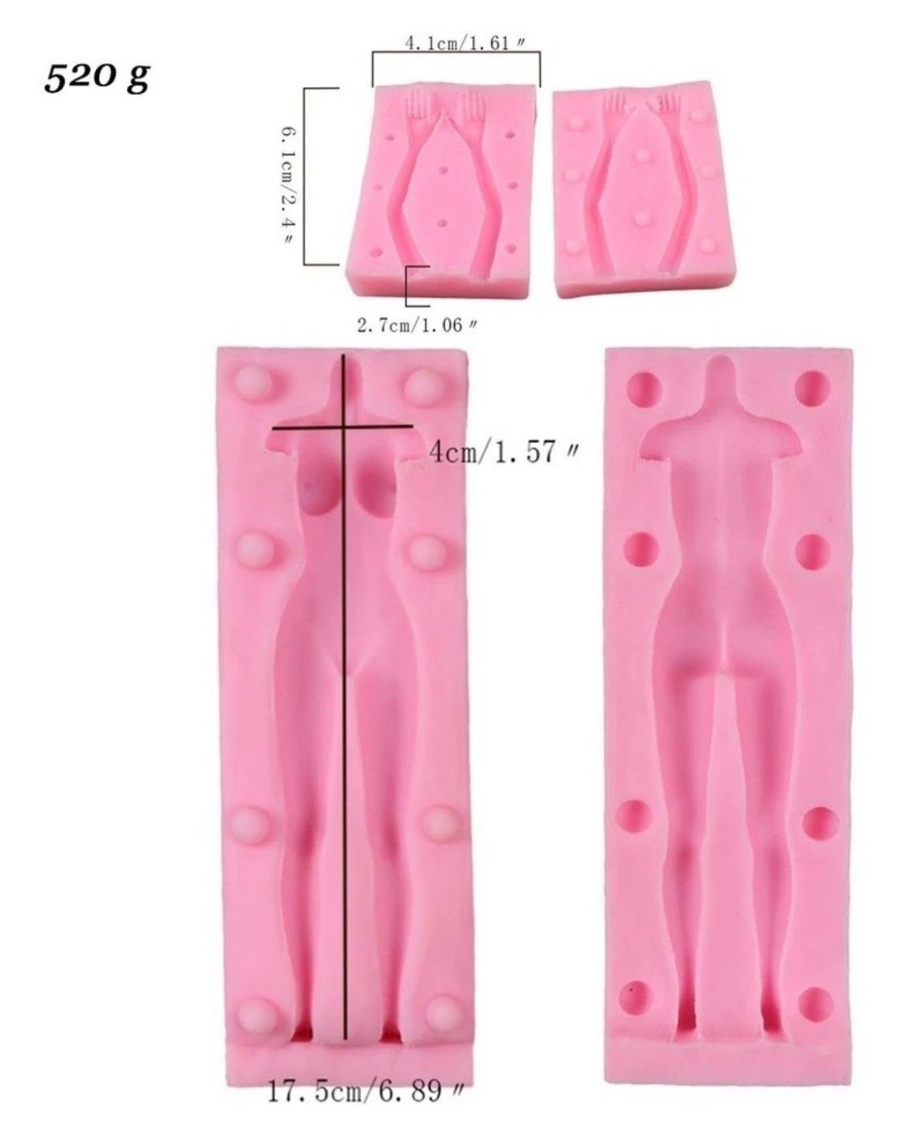 Molde de Silicón Cuerpo Mujer 3d