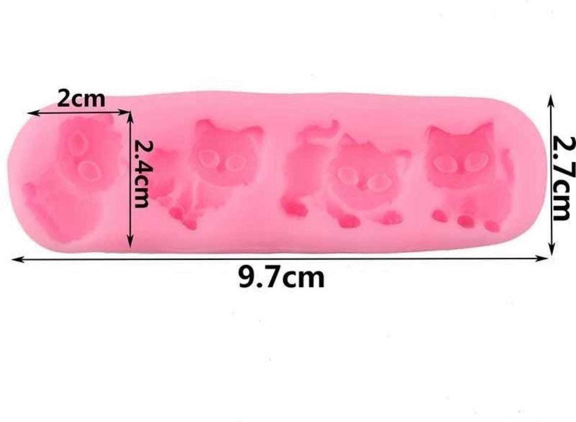 MOLDE DE SILICÓN GATOS
