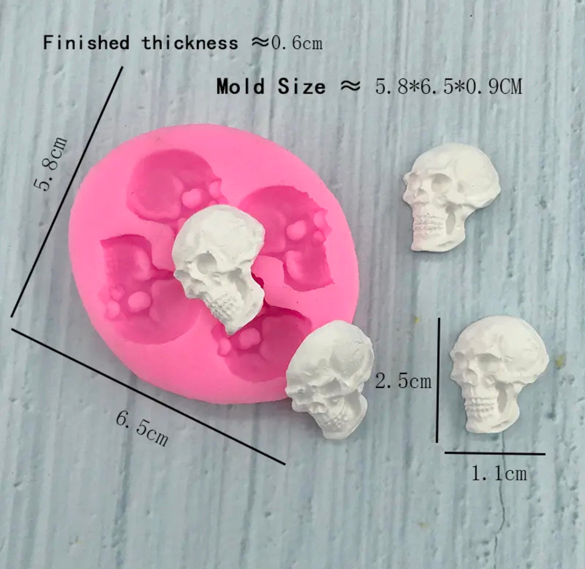 MOLDE DE SILICÓN CRANEOS X 4