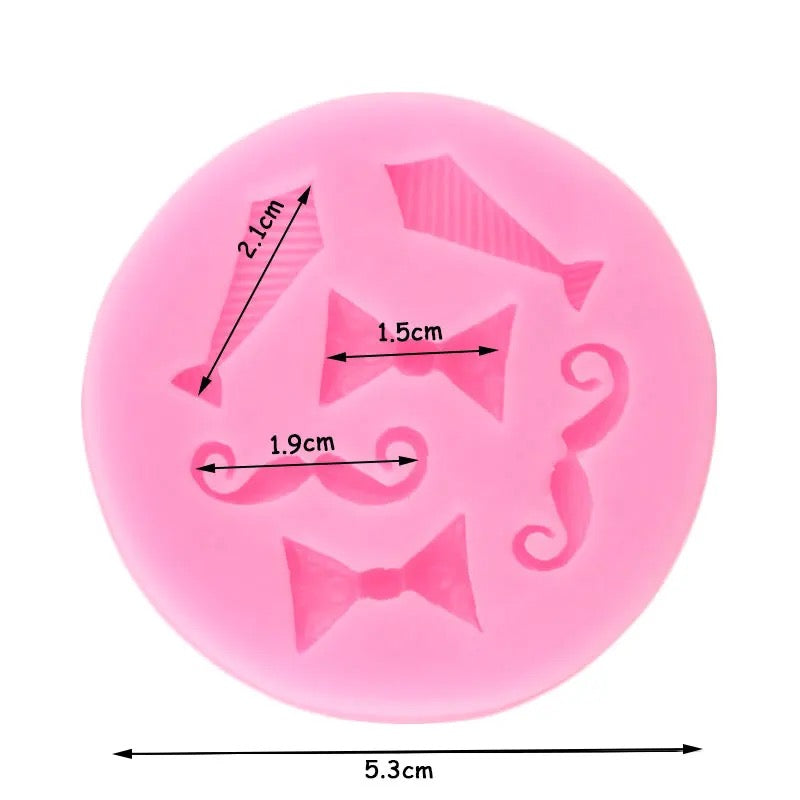 Molde de Silicón Corbatas y bigotes