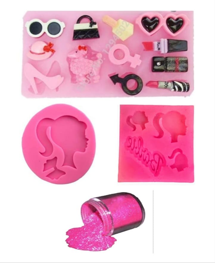 Paquete Fashion Barbie 3 Moldes y Diamantina