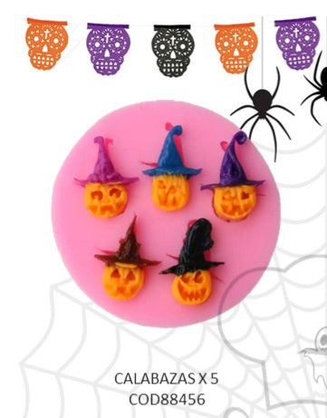 Molde de silicon calabazas x 5