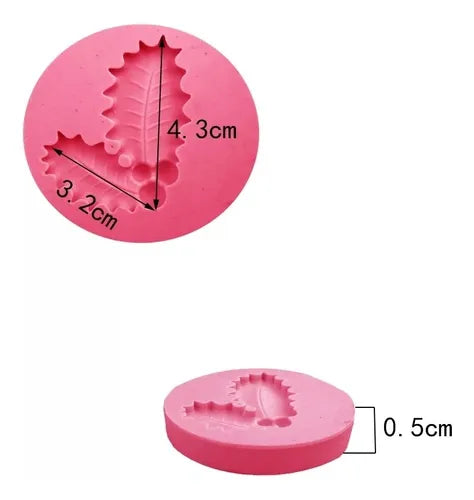 MOLDE DE SILICON NAVIDAD HOJA