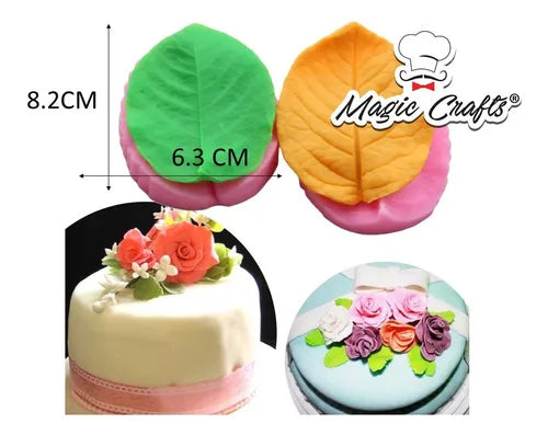 MOLDE DE SILICON HOJAS DE ROSA