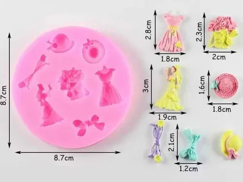 MOLDE DE SILICON NOPVIA VESTIDO SOMBRERO