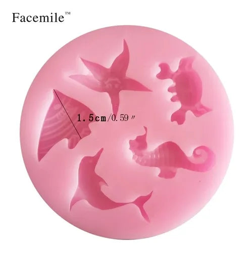 MOLDE DE SILICON ANIMALES MARINOS