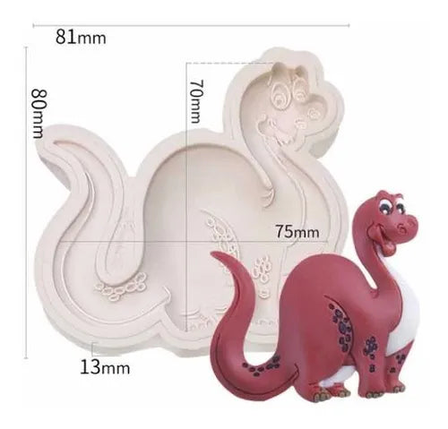 MOLDE DE SILICON DINOSAURIO CUELLO LARGO