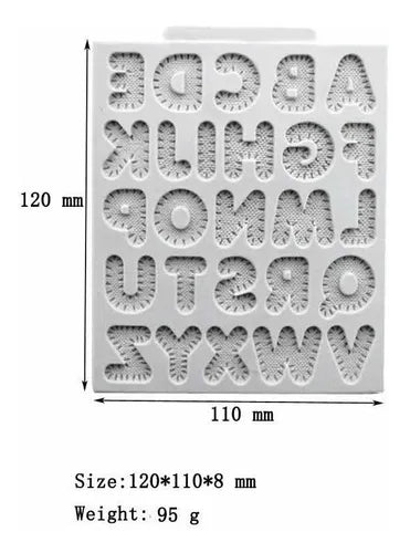MOLDE DE SILICON ABECEDARIO COSTURA