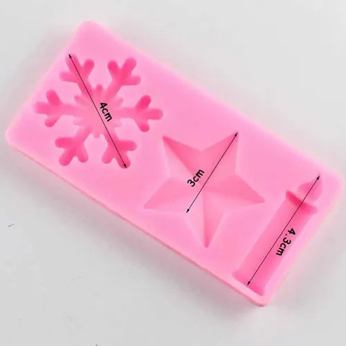 MOLDE DE SILICON NAVIDAD VELA ESTRELLA COPO
