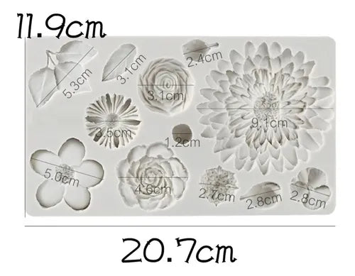 MOLDE DE SILICON FLORES VARIAS