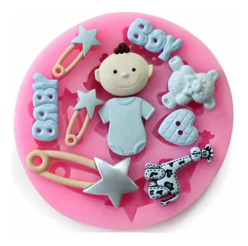 MOLDE DE SILICON BABY SHOWER NIÑO
