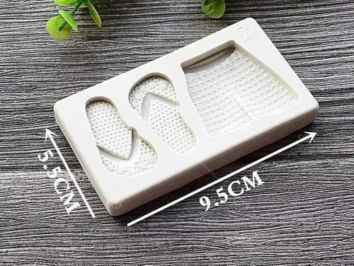 MOLDE DE SILICON VACACIONES SHORT SANDALIAS