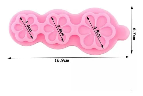 MOLDE DE SILICON FLORES GDE X 2