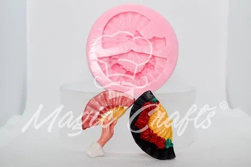 MOLDE DE SILICON ABANICOS
