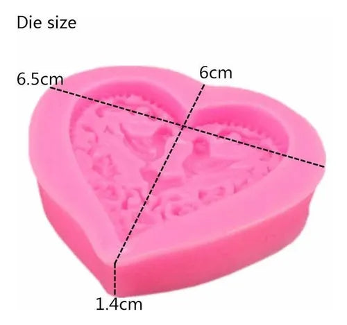 MOLDE DE SILICON CORAZON TORTOLAS