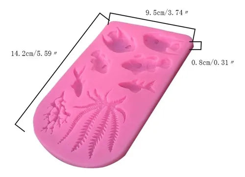 MOLDE DE SILICON MAR PECES