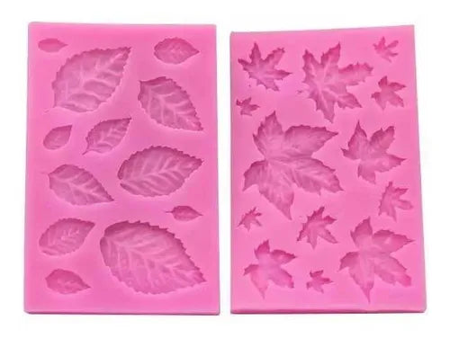 PAQUETE MOLDE DE SILICON HOJAS DE OTOÑO