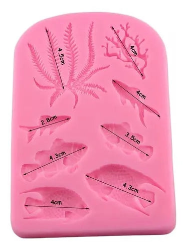 MOLDE DE SILICON MAR PECES