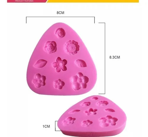 MOLDE DE SILICON FLORES X 9