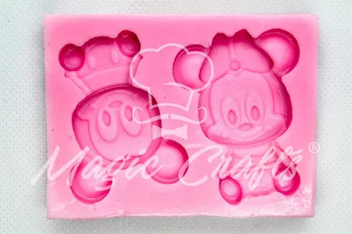 MOLDE DE SILICON MINNIE Y MICKEY BABY