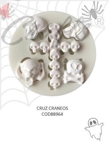 Molde de silicon cruz de craneos