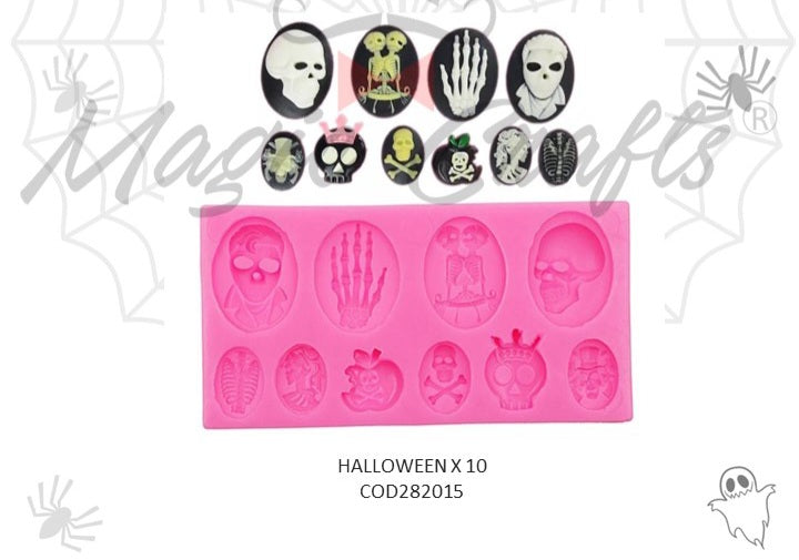 Molde de silicon camafeos hallowen