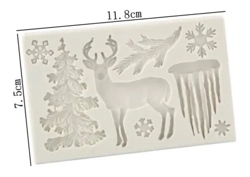 MOLDE DE SILICON INVIERNO NAVIDAD