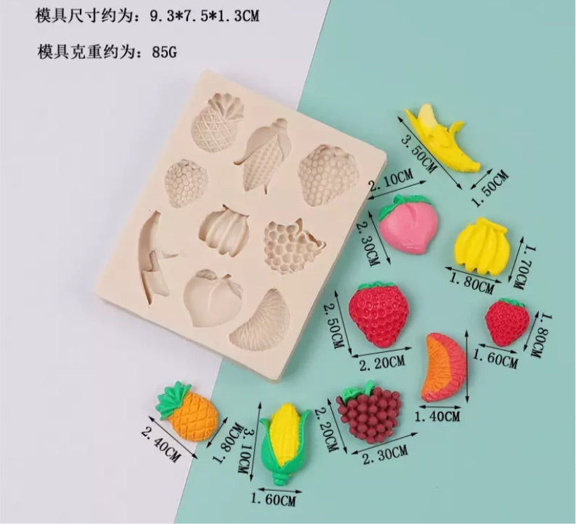 MOLDE DE SILICÓN FRUTAS