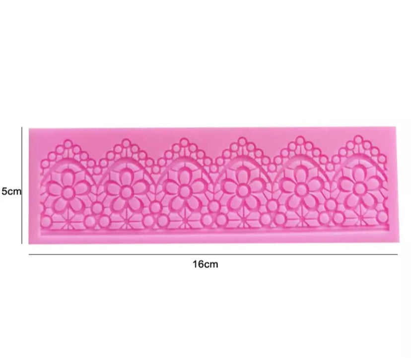 MOLDE DE SILICÓN ENCAJE DE FLORES