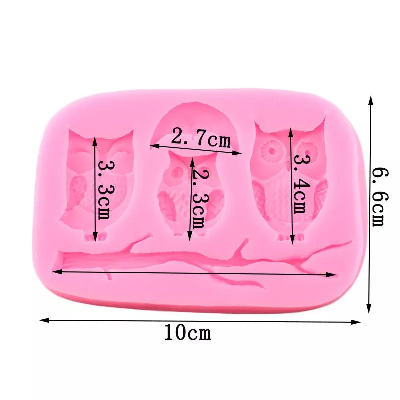 MOLDE DE SILICÓN BÚHOS