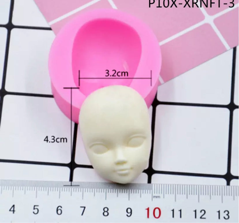 MOLDE DE SILICÓN CARA DE MUÑECA