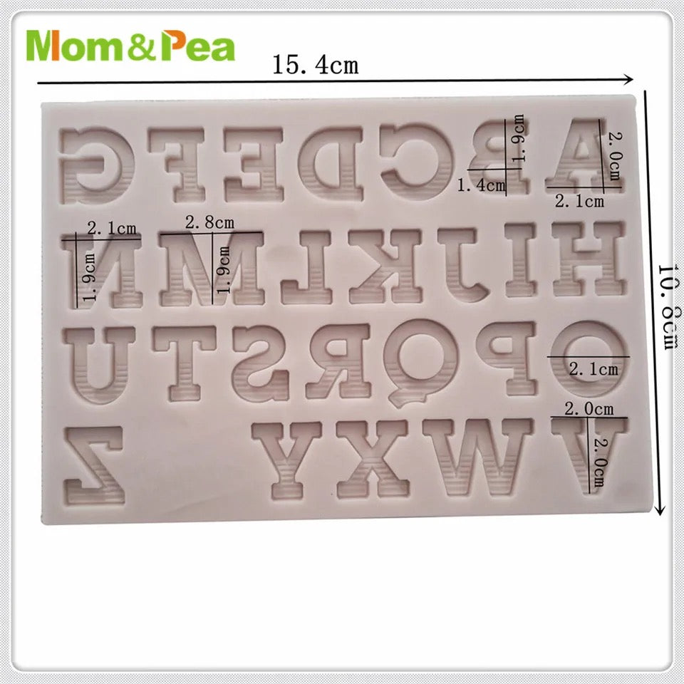 MOLDE DE SILICÓN ABECEDARIO MAYÚSCULA LINEAS