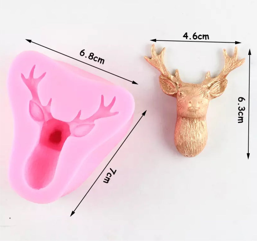 MOLDE DE SILICÓN CABEZA DE RENO 3D