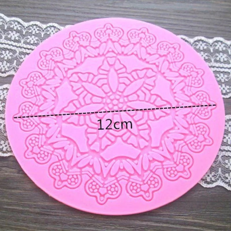 MOLDE DE SILICÓN ENCAJE REDONDO