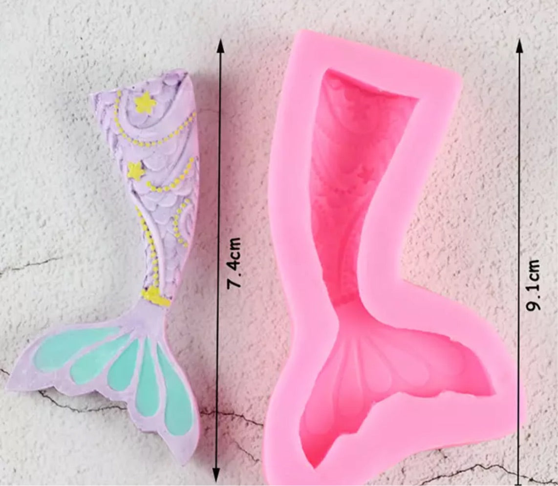 MOLDE DE SILICÓN COLA DE SIRENA CURVA
