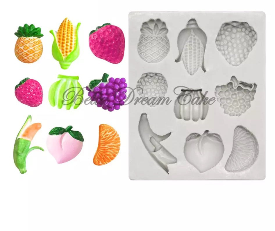 MOLDE DE SILICÓN FRUTAS