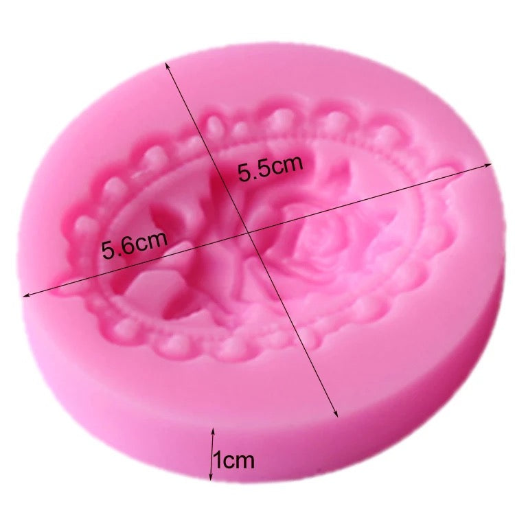MOLDE DE SILICÓN CAMAFEO DE ROSA