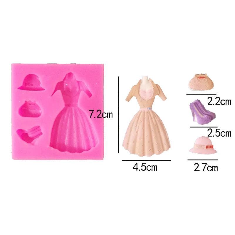 MOLDE DE SILICÓN ROPA DE MUJER