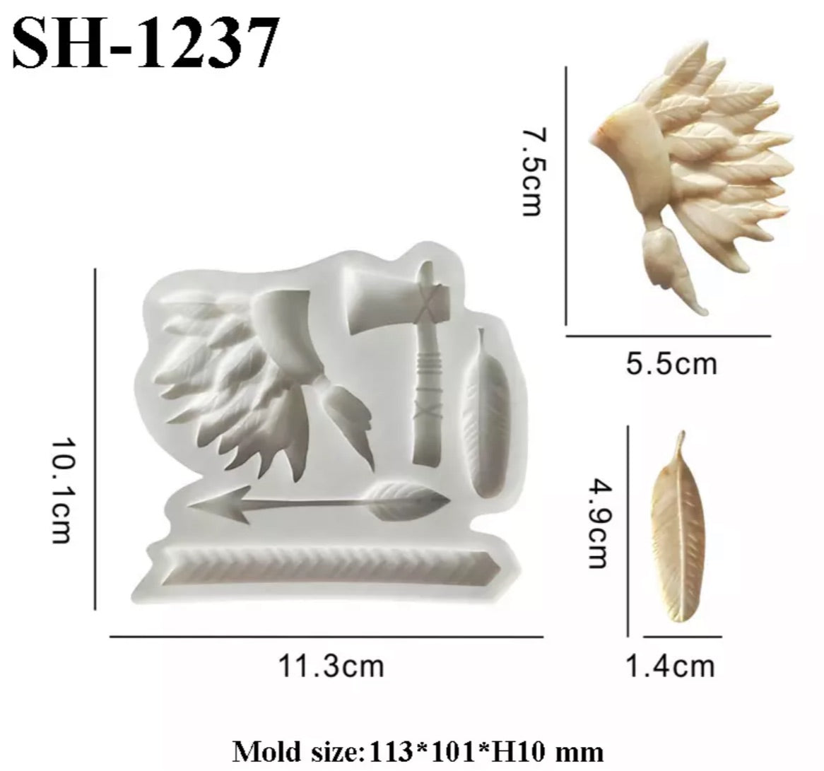 MOLDE DE SILICÓN APACHE, PENACHO