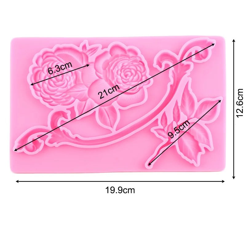 MOLDE DE SILICÓN APLICACIÓN DE ROSAS