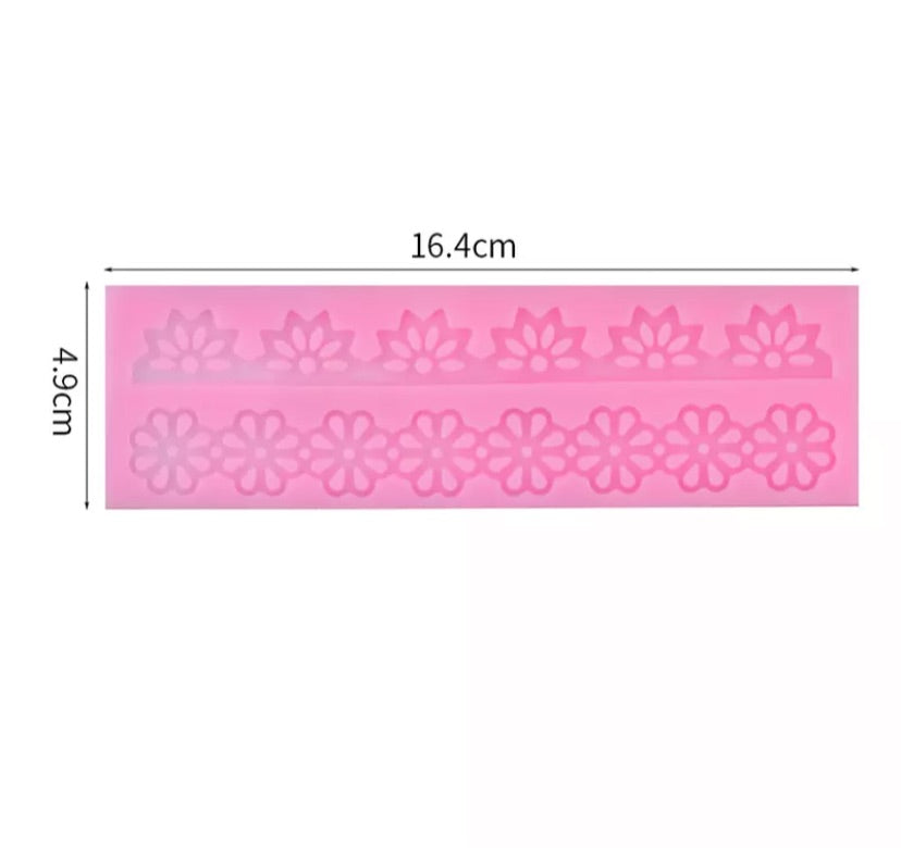 MOLDE DE SILICÓN ENCAJE DE FLORES
