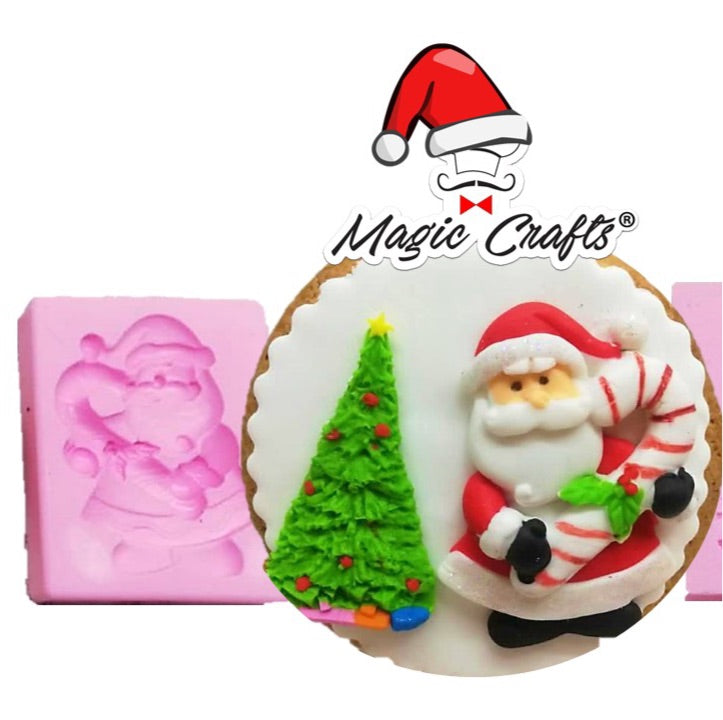 MOLDE DE SILICÓN SANTA CON BASTÓN