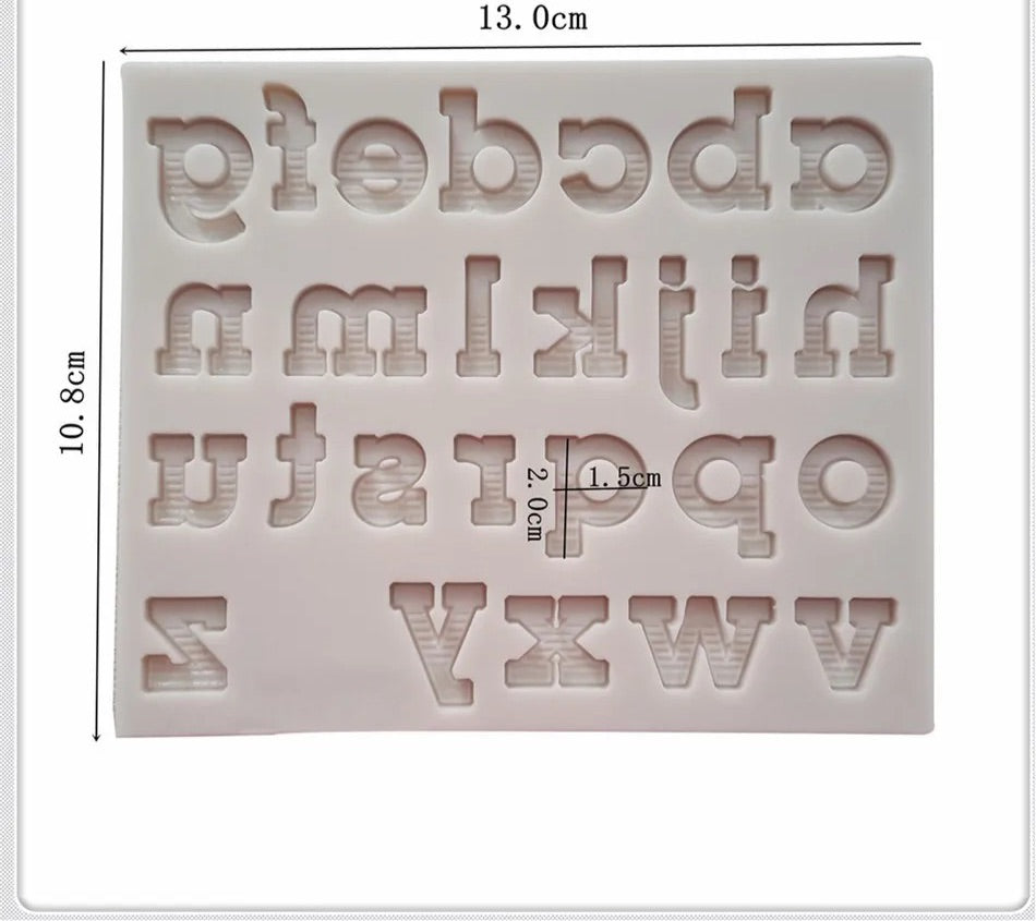 MOLDE DE SILICÓN ABECEDARIO MINÚSCULA LINEAS