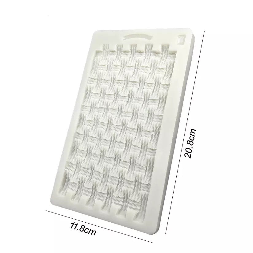 MOLDE DE SILICÓN PAQUETE TEJIDO CANASTA Y FLORES TEJIDAS